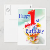 Gelukkige 1st Verjaardag Briefkaart (Voorkant / Achterkant)