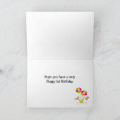 Gelukkige 1st Verjaardag Caterpiller - Vlinder Kaart (Binnen)