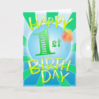 Gelukkige 1st Verjaardag Kaart