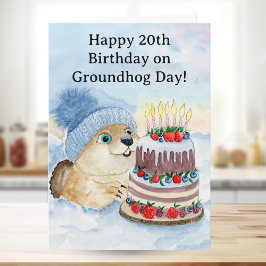 Gelukkige 20e Groundhog Day-verjaardag Kaart