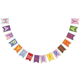 Gelukkige 20e verjaardag bunting vlaggen vlaggetjes