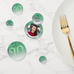 Gelukkige 20e verjaardag Chic Falling Green Glitte Confetti