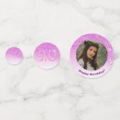 Gelukkige 20e verjaardag Chic Falling Pink Glitter Confetti (Voorkanten)