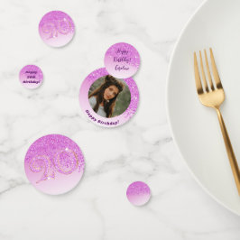 Gelukkige 20e verjaardag Chic Falling Pink Glitter Confetti