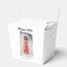Gelukkige 20e verjaardag foto modern eenvoudig min bedankdoosjes