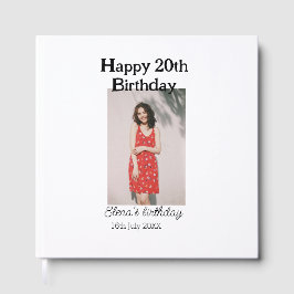 Gelukkige 20e verjaardag foto modern eenvoudig min gastenboek