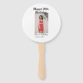 Gelukkige 20e verjaardag foto modern eenvoudig min handwaaier (Achterkant)