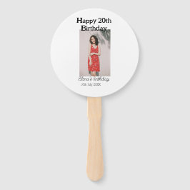 Gelukkige 20e verjaardag foto modern eenvoudig min handwaaier