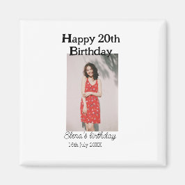 Gelukkige 20e verjaardag foto modern eenvoudig min magneet