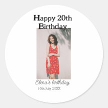 Gelukkige 20e verjaardag foto modern eenvoudig min