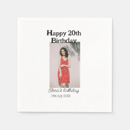 Gelukkige 20e verjaardag foto modern eenvoudig min servet