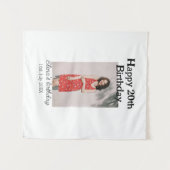 Gelukkige 20e verjaardag foto modern eenvoudig min wandkleed (Voorkant (horizontaal))