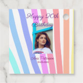 Gelukkige 20e Verjaardag regenboog rustieke boho l Bedankjes Labels (Achterkant)