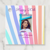 Gelukkige 20e Verjaardag regenboog rustieke boho l Bedankjes Labels (Voorkant)