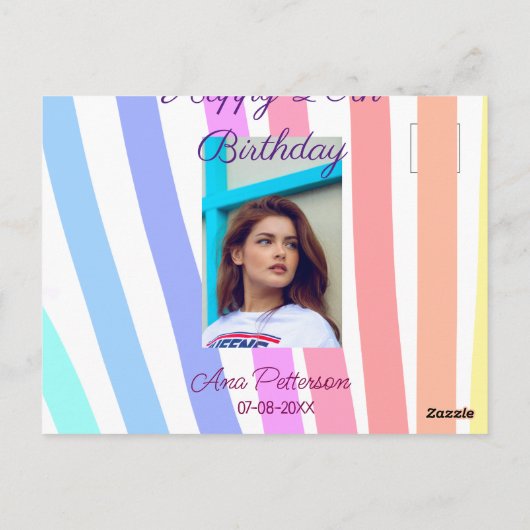 Gelukkige 20e Verjaardag regenboog rustieke boho l Briefkaart (Achterkant)