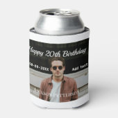 Gelukkige 20ste verjaardag eenvoudige foto naam to blikjeskoeler (Blikje Voorkant)