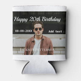 Gelukkige 20ste verjaardag eenvoudige foto naam to blikjeskoeler