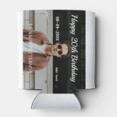 Gelukkige 20ste verjaardag eenvoudige foto naam to blikjeskoeler (Achterkant)