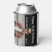 Gelukkige 20ste verjaardag eenvoudige foto naam to blikjeskoeler (Blikje Achterkant)