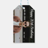 Gelukkige 20ste verjaardag eenvoudige foto naam to cadeaulabel (Achterkant)