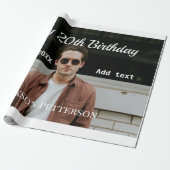 Gelukkige 20ste verjaardag eenvoudige foto naam to cadeaupapier (Uitgerold)