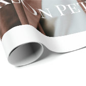 Gelukkige 20ste verjaardag eenvoudige foto naam to cadeaupapier (Rol Hoek)