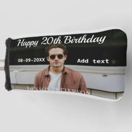 Gelukkige 20ste verjaardag eenvoudige foto naam to golfheadcover
