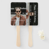 Gelukkige 20ste verjaardag eenvoudige foto naam to handwaaier (Voorkant en achterkant)