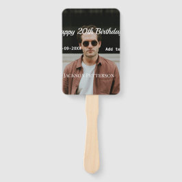 Gelukkige 20ste verjaardag eenvoudige foto naam to handwaaier