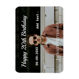 Gelukkige 20ste verjaardag eenvoudige foto naam to magneet