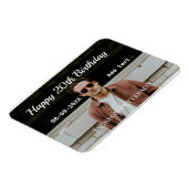 Gelukkige 20ste verjaardag eenvoudige foto naam to magneet (Linkerzijde)