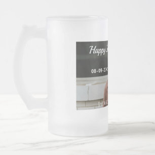 Gelukkige 20ste verjaardag eenvoudige foto naam to matglas bierpul
