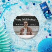 Gelukkige 20ste verjaardag eenvoudige foto naam to papieren bordje (Feest)