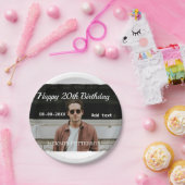 Gelukkige 20ste verjaardag eenvoudige foto naam to papieren bordje (Feest)