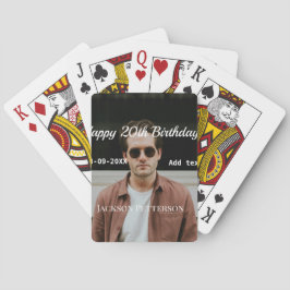 Gelukkige 20ste verjaardag eenvoudige foto naam to pokerkaarten