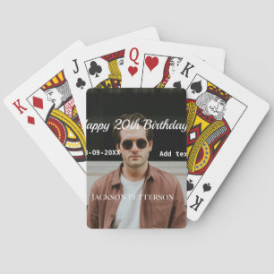 Gelukkige 20ste verjaardag eenvoudige foto naam to pokerkaarten