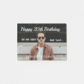 Gelukkige 20ste verjaardag eenvoudige foto naam to post-it® notes (Voorkant)