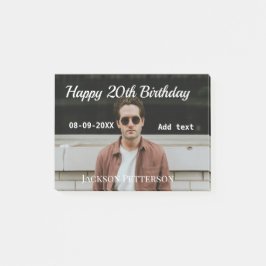 Gelukkige 20ste verjaardag eenvoudige foto naam to post-it® notes