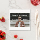 Gelukkige 20ste verjaardag eenvoudige foto naam to servet (Insitu)