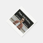 Gelukkige 20ste verjaardag eenvoudige foto naam to servet (Hoek)