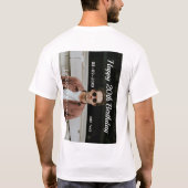 Gelukkige 20ste verjaardag eenvoudige foto naam to t-shirt (Achterkant)