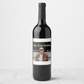 Gelukkige 20ste verjaardag eenvoudige foto naam to wijn etiket (Voorkant)