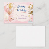 Gelukkige 20ste Verjaardag Pastel Regenboog en Gou Informatiekaartje (Voorkant / Achterkant)