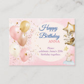 Gelukkige 20ste Verjaardag Pastel Regenboog en Gou Informatiekaartje (Voorkant)