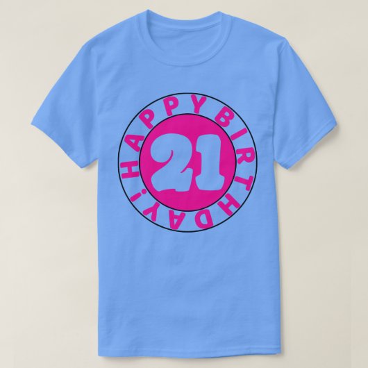 Gelukkige 21e verjaardag 1 t-shirt (Design voorkant)
