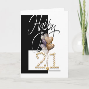 Gelukkige 21e verjaardag ballonnen elegant kaart