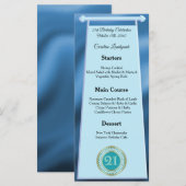 Gelukkige 21e Verjaardag Blauwgroen Blue Glitter F Menu (Voorkant / Achterkant)