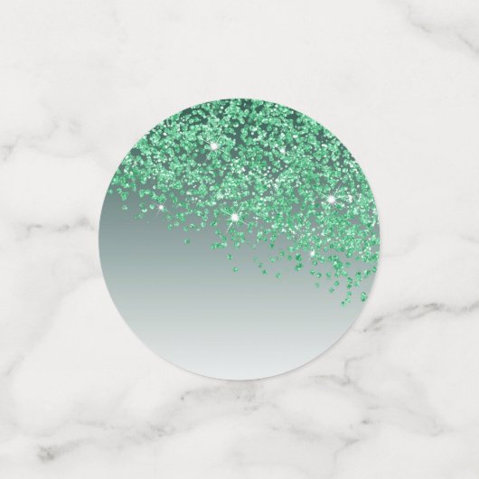 Gelukkige 21e verjaardag Chic Falling Green Glitte Confetti (Kleine voorkant)