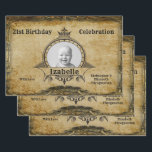 Gelukkige 21e Verjaardag  Foto Monogram Gold Inpakpapier Vel<br><div class="desc">retro distressed stijl mijlpaal 21e verjaardag cadeau inpakpapier. Een elegant verjaardagsfeestje idee. Ontworpen om te voldoen aan de 21 beursuitnodigingen. Voeg je eigen foto in. Sjabloon zo gemakkelijk gepersonaliseerd. Let op: de foto zal dezelfde kleuren hebben als u gebruikt. Het ontwerp is ook beschikbaar met andere leeftijdsmijlpalen. Overeenkomende partijbenodigdheden (Banners,...</div>