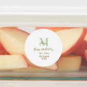 Gelukkige 21e verjaardag groene naam monogram brui labels (Aangebracht)